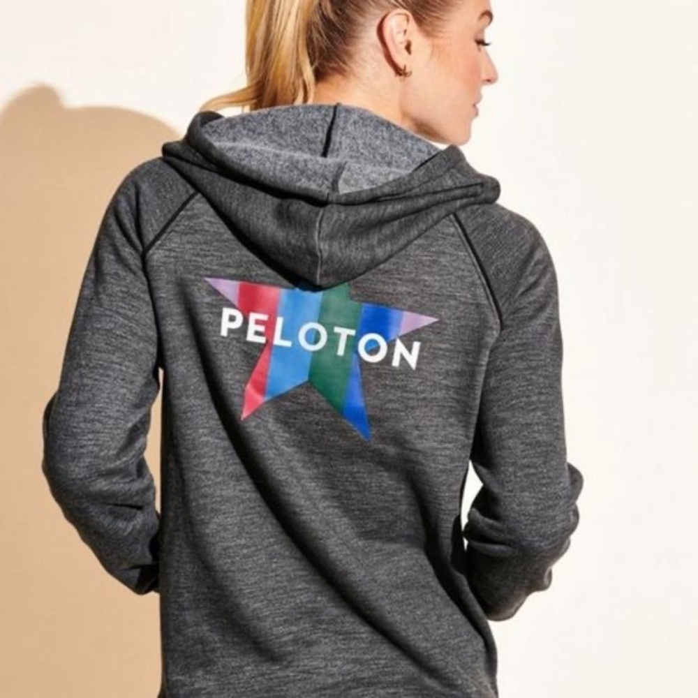 Peloton Piped Cord Star Logo Full Zip Hoodie Size XS